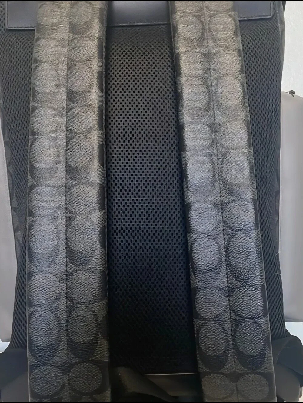 Coach Ranger Black and Gray Signature Canvas Roll-Top Backpack